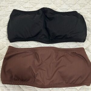 Black and Brown Bandeau Tops